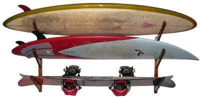 Surfboard Wall Rack - Wooden Double / Triple