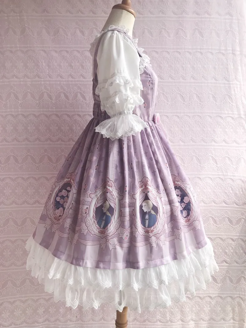 Sweet Rose Lover Printed Lolita JSK Dress Sleeveless Midi Dress by Yiliya