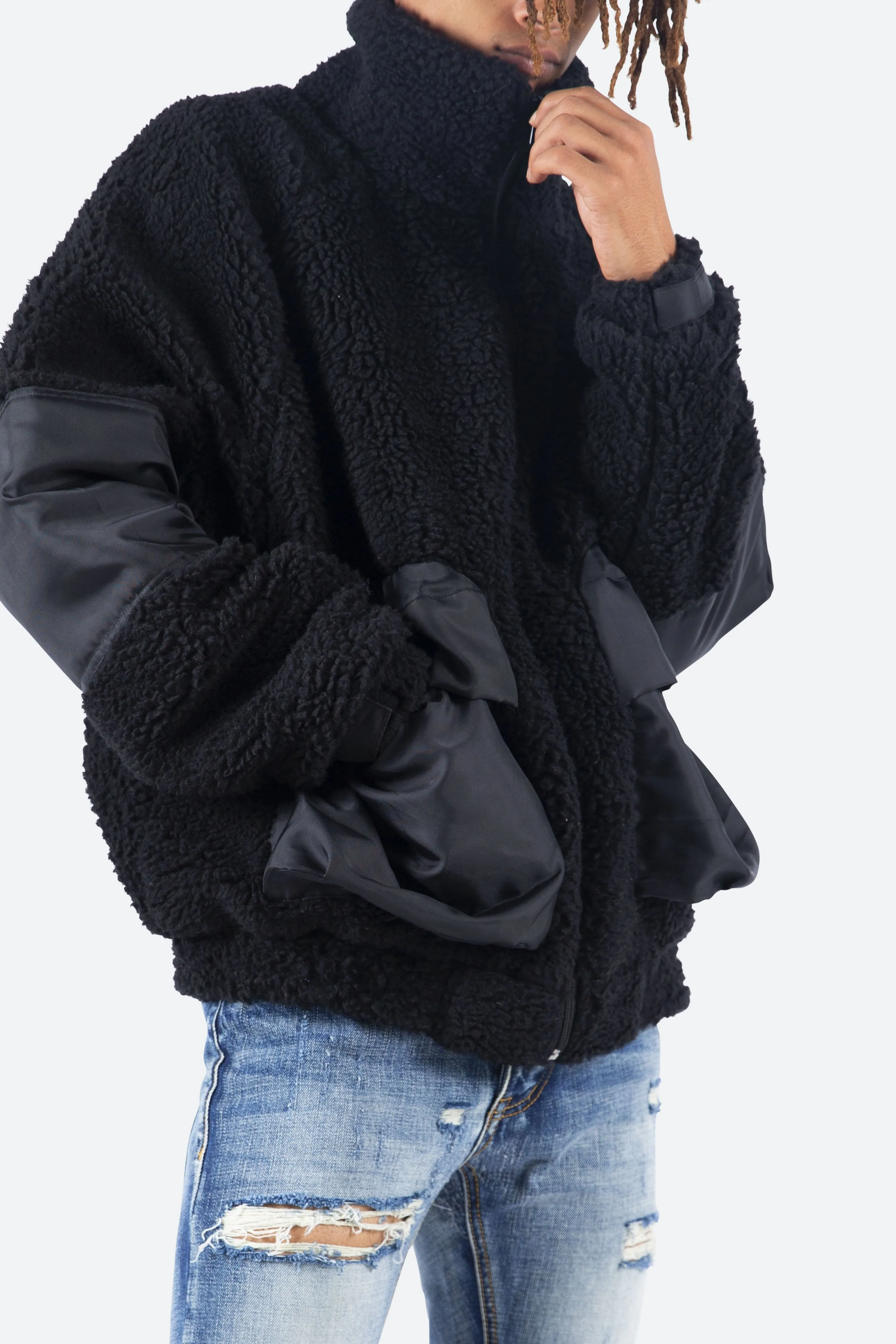 Tech Sherpa Jacket - Black