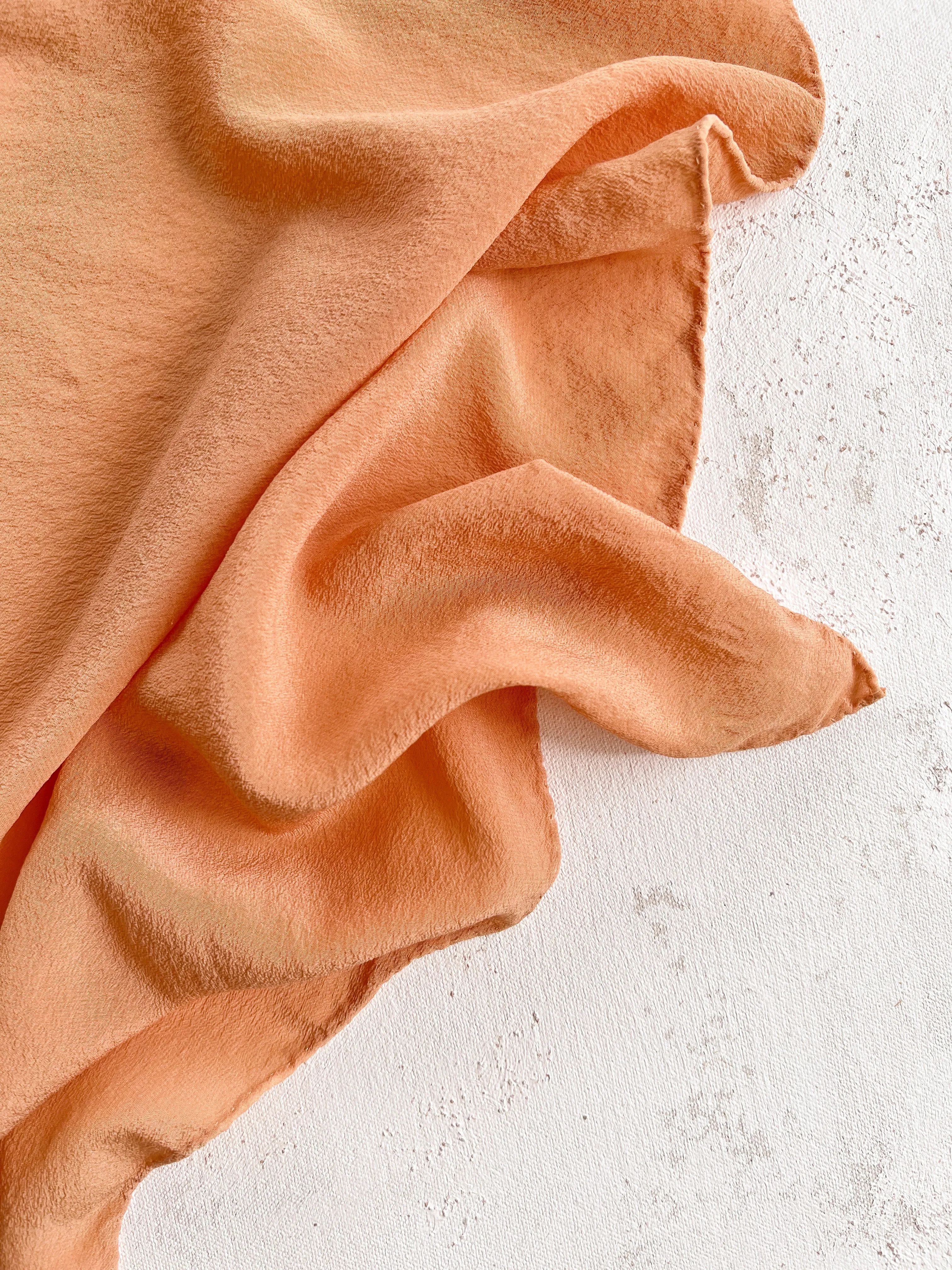 'The Classic' Washable Silk Scarf in Apricot