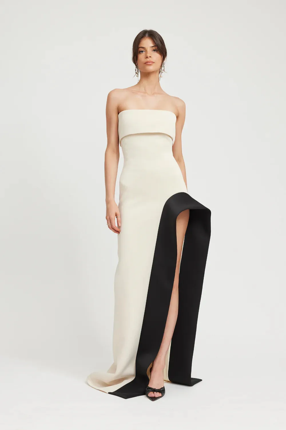 Tojhà Octavia Dress - Champagne Beige/Black