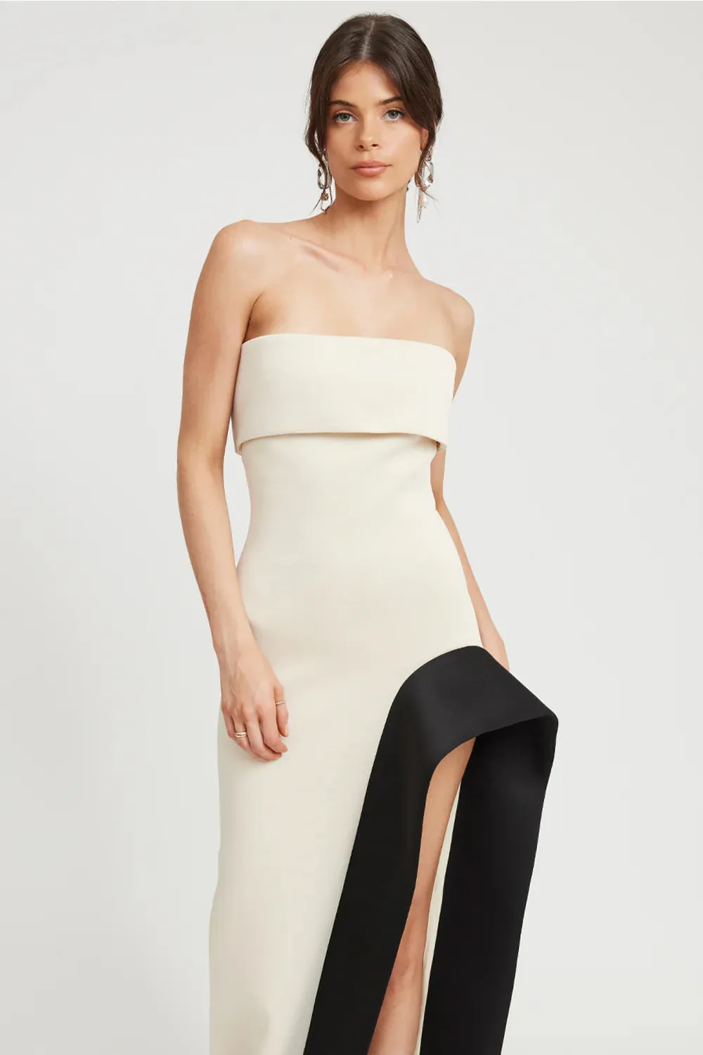 Tojhà Octavia Dress - Champagne Beige/Black