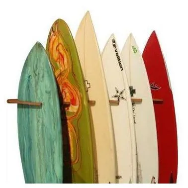 Triple Surfboard Wall Rack  - Bamboo or Dark Wood