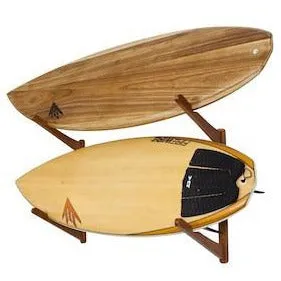 Triple Surfboard Wall Rack  - Bamboo or Dark Wood