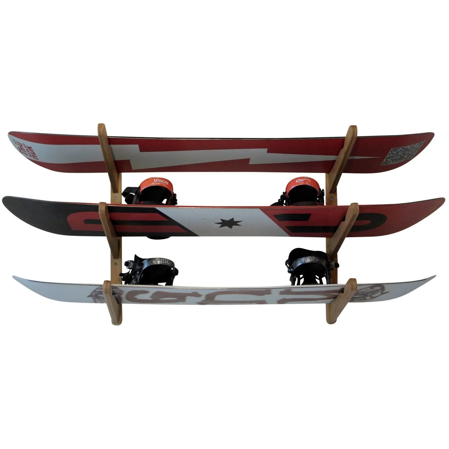 Triple Surfboard Wall Rack  - Bamboo or Dark Wood