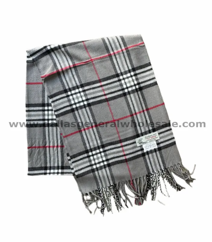 Unisex Gray Cashmere Feel Scarf Wholesale