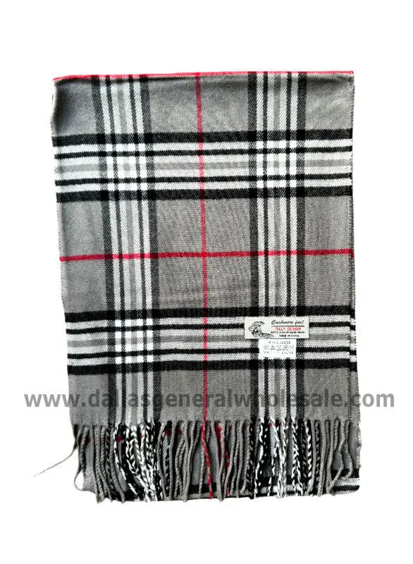 Unisex Gray Cashmere Feel Scarf Wholesale