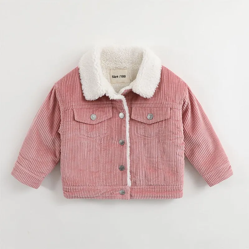 Unisex Toddler Jacket - Corduroy and Sherpa Kids Jacket