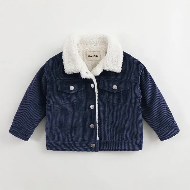 Unisex Toddler Jacket - Corduroy and Sherpa Kids Jacket