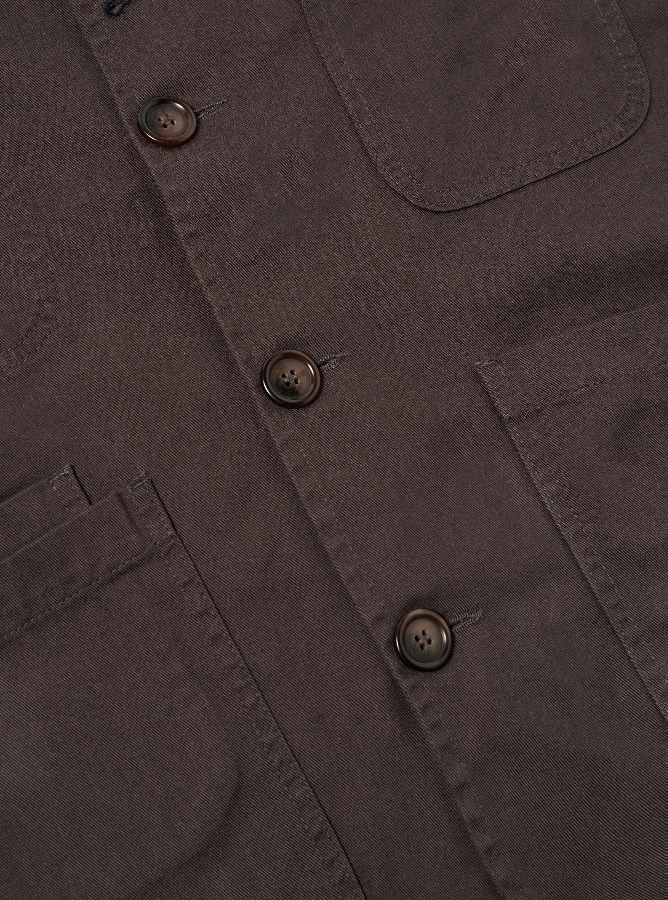 Universal Works Bakers Jacket in Brown Byron Twill