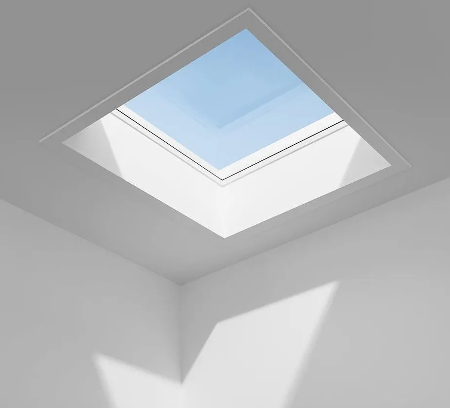 VELUX CFU 080080 S00M Fixed Flat Glass Rooflight Package 80 x 80 cm (Including CFU Triple Glazed Base & ISU Flat Glass Top Cover)