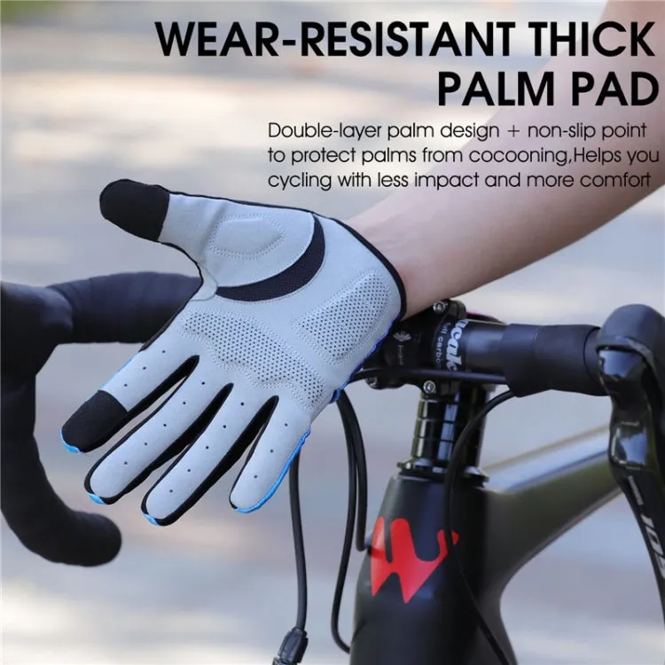 WEST BIKING YP0211216 Riding Gloves Bike Shock Absorption Touch Screen Full Finger Glove, Size: XL(Black)