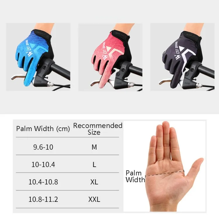 WEST BIKING YP0211216 Riding Gloves Bike Shock Absorption Touch Screen Full Finger Glove, Size: XL(Black)