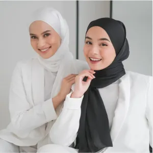 Women Solid Satin Silk Hijab Scarf