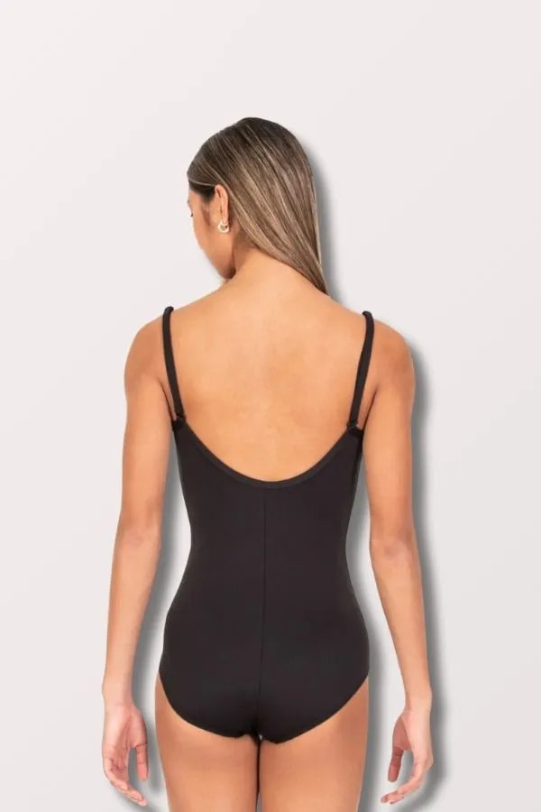 Women's Convertible Strap Camisole Leotard - Black