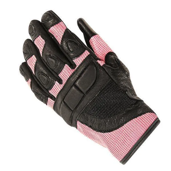 Xelement XG80206 Women's Black and Pink Mesh Cool Rider Motorcycle Gloves