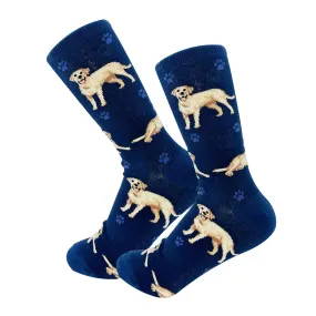 Yellow Labrador (Blue) Unisex Crew Socks